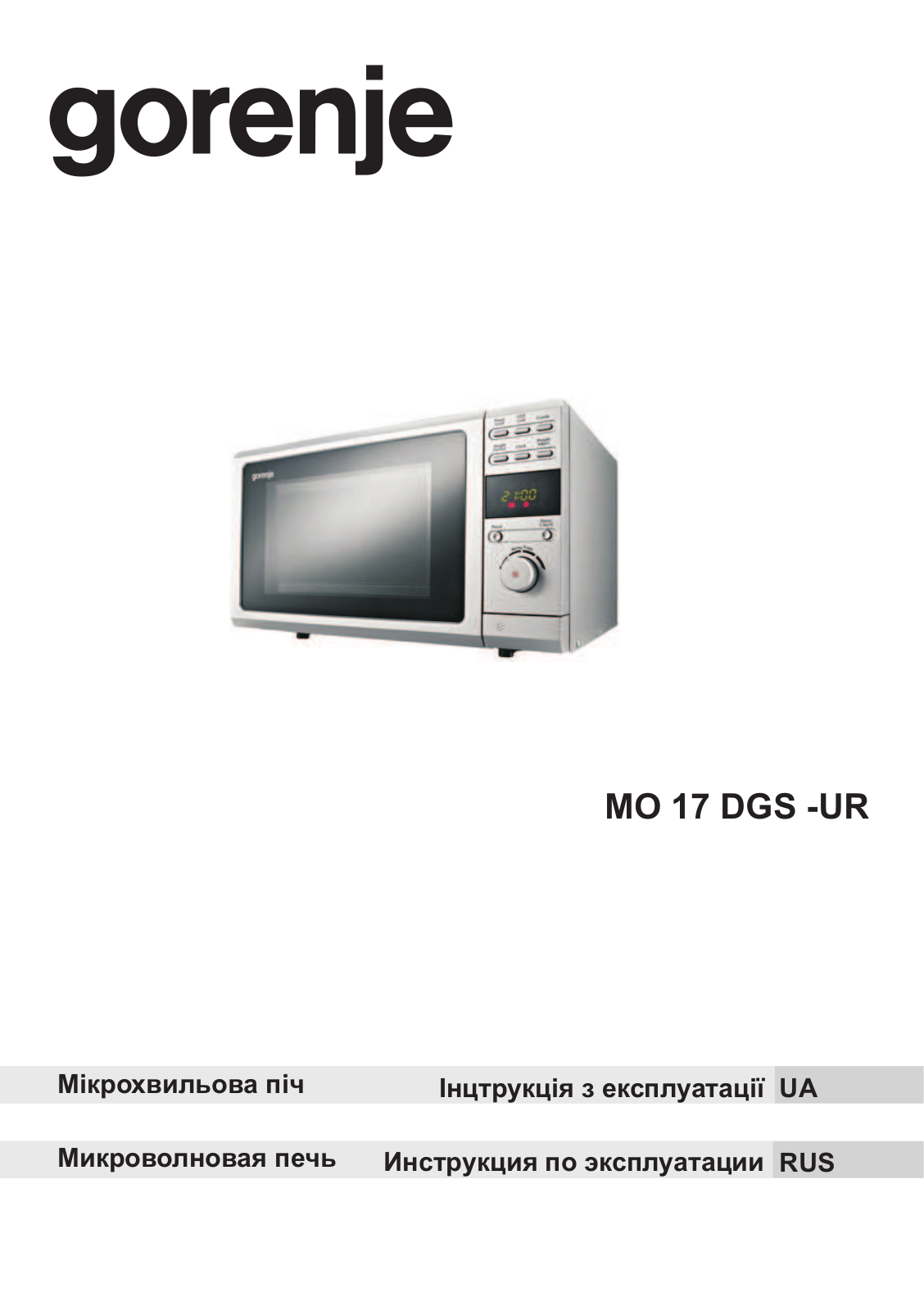 Gorenje MO 20 DGS-UR User manual