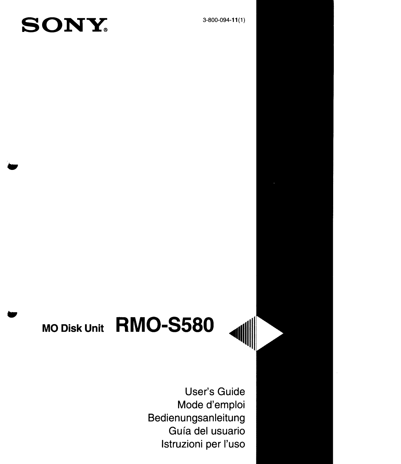 Sony RM-OS580 User Manual