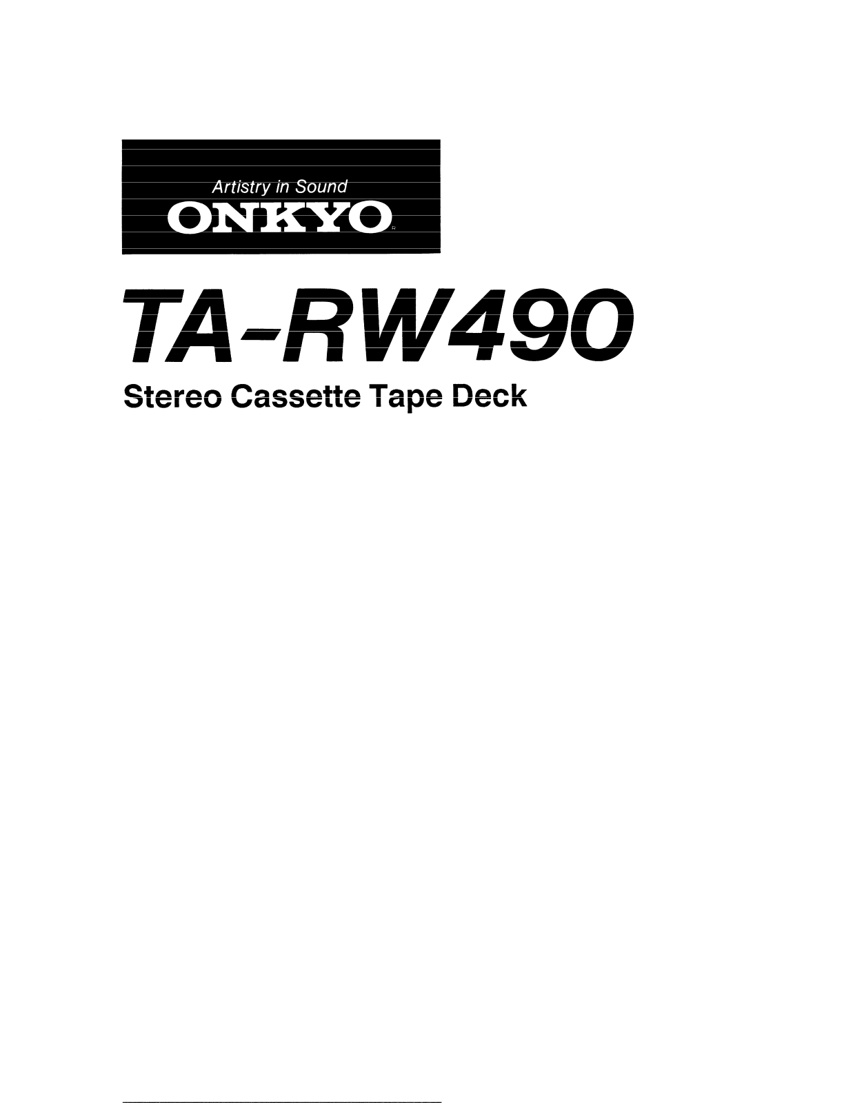 Onkyo TA-RW490 Instruction Manual