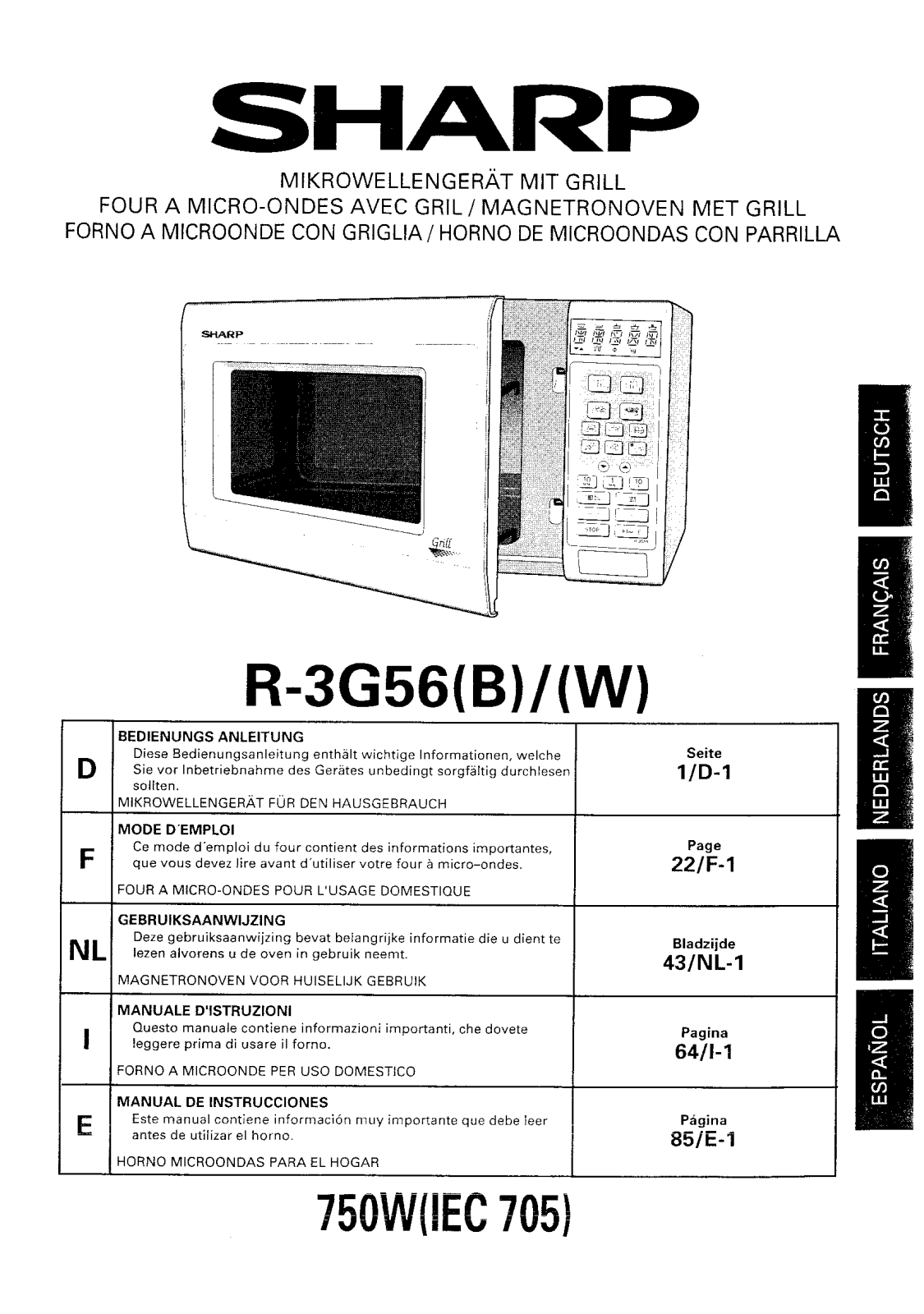 Sharp R-3G56 User Manual