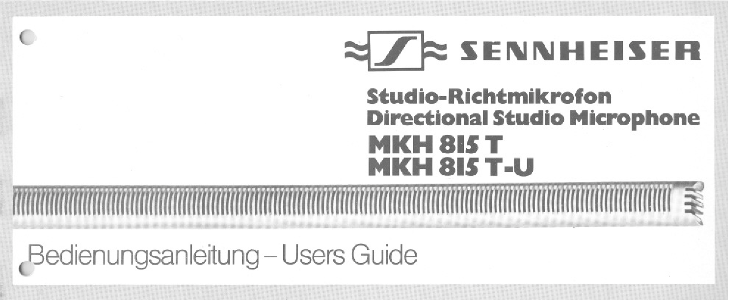 Sennheiser MKH815T User Manual