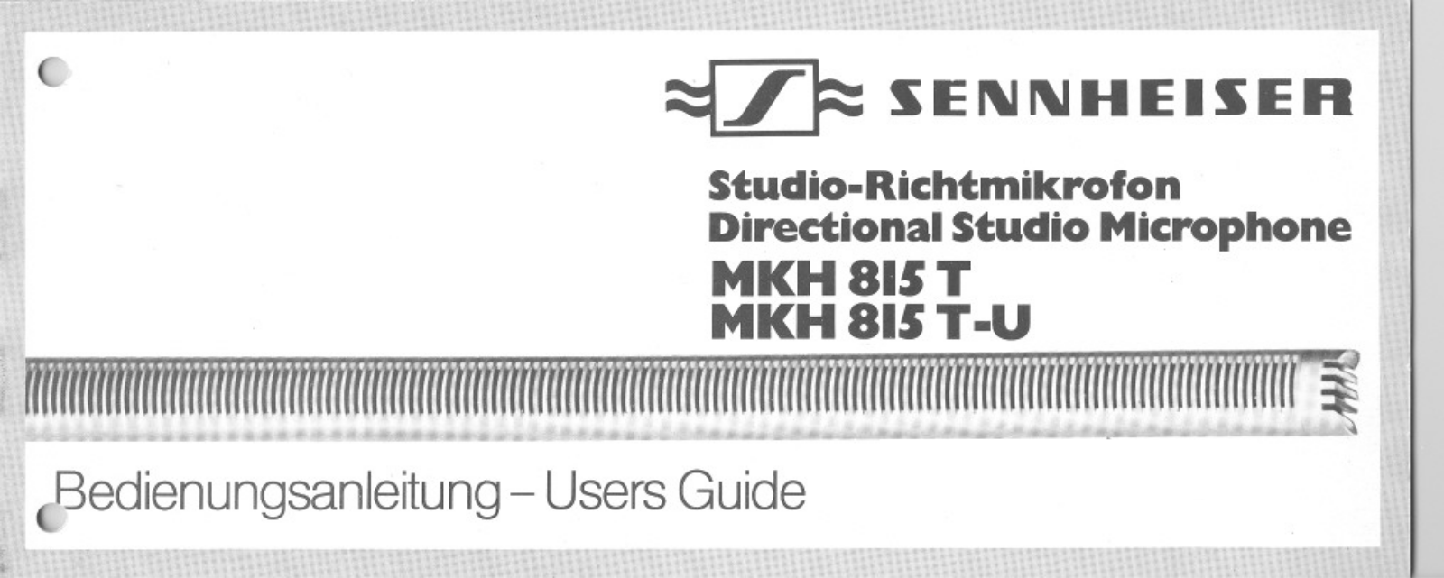 Sennheiser MKH815T User Manual