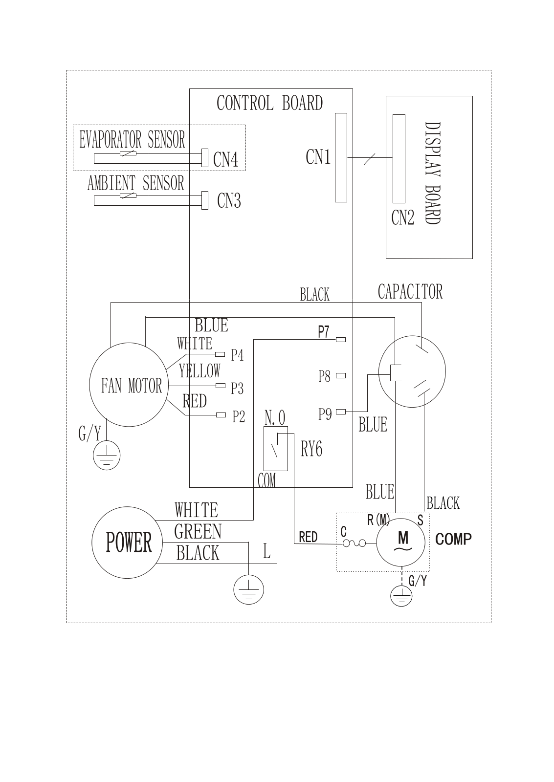 Frigidaire FFRA0822Q1, FFRA0822R1, FFRA1022Q1, FFRA1022R1, FFRA1222Q1 Wiring diagram