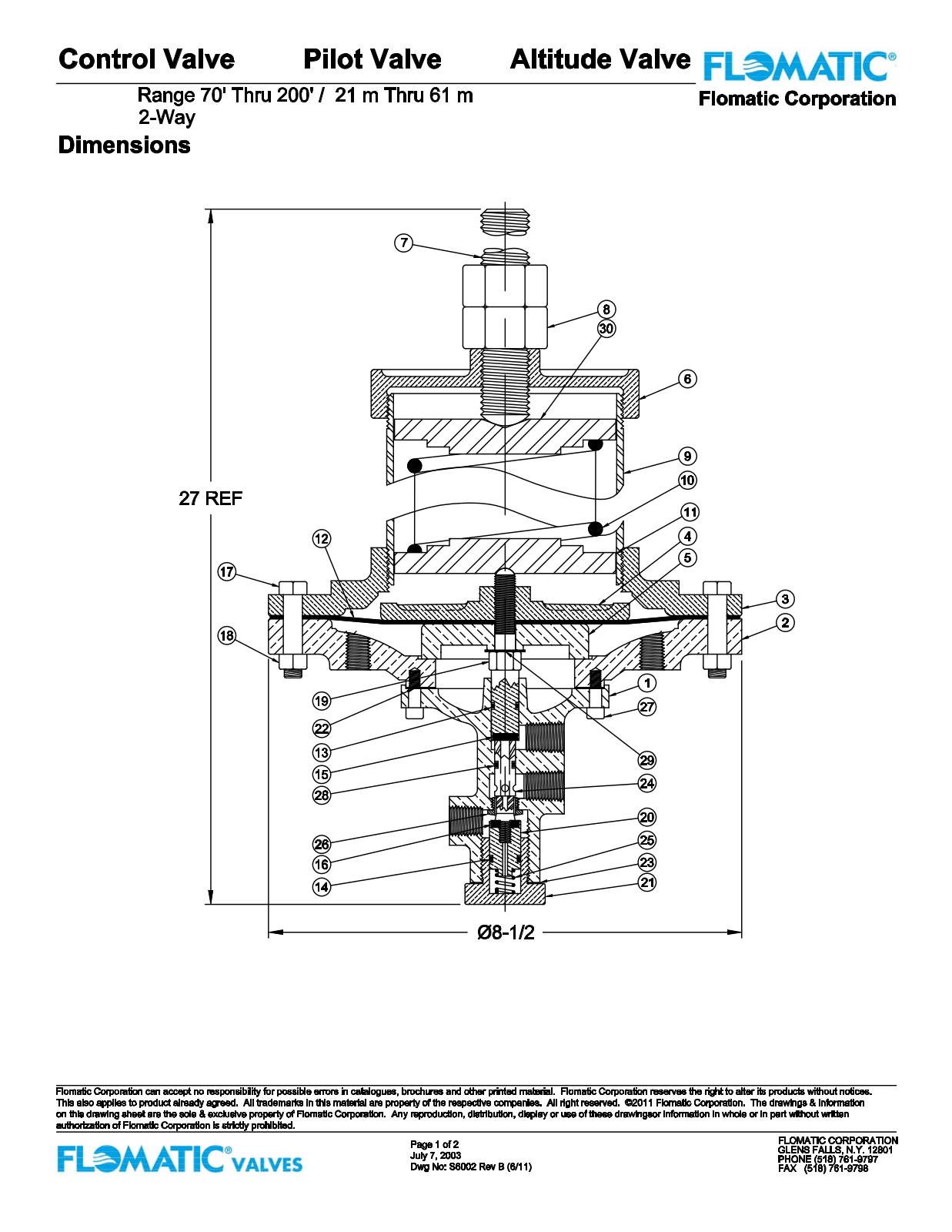 Flomatic Altitude Valve Shematics