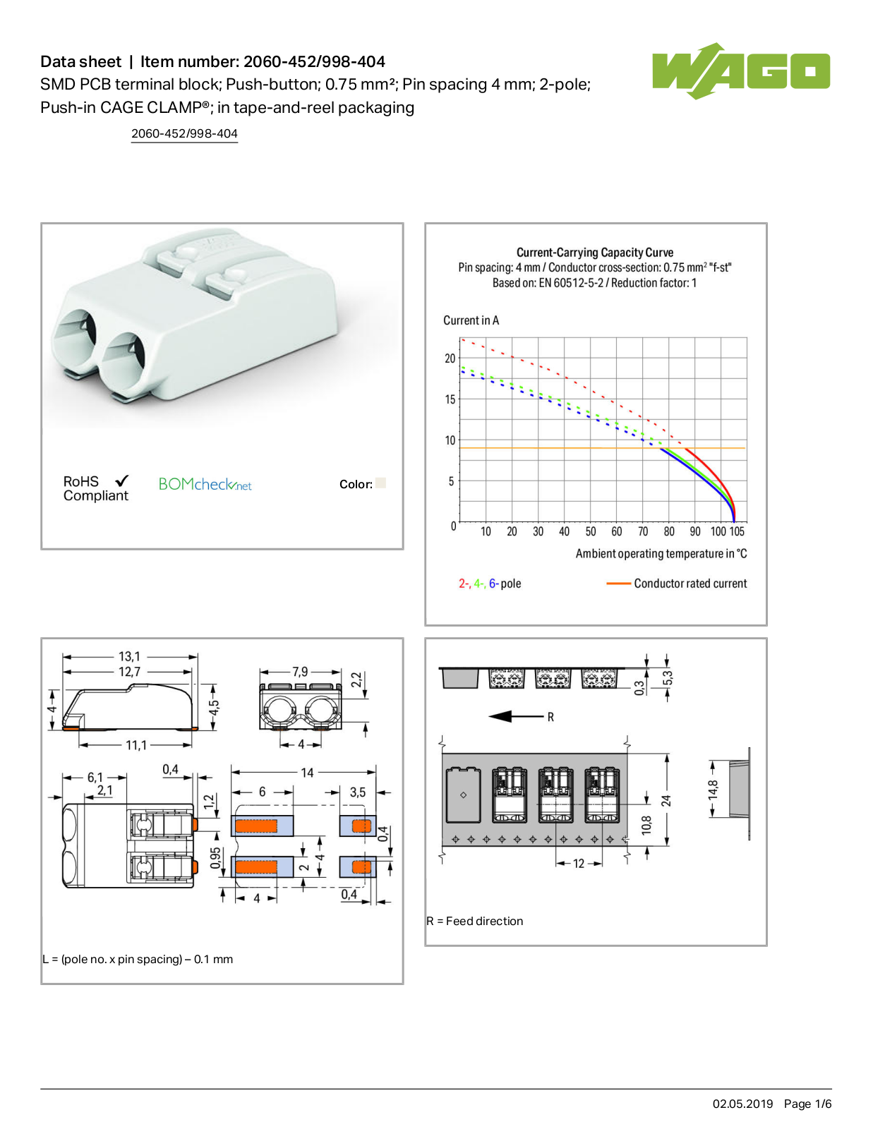 Wago 2060-452/998-404 Data Sheet