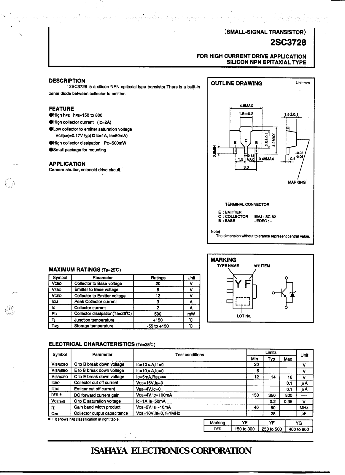 Datasheet 2sc3728 Datasheet - ManualMachine.com