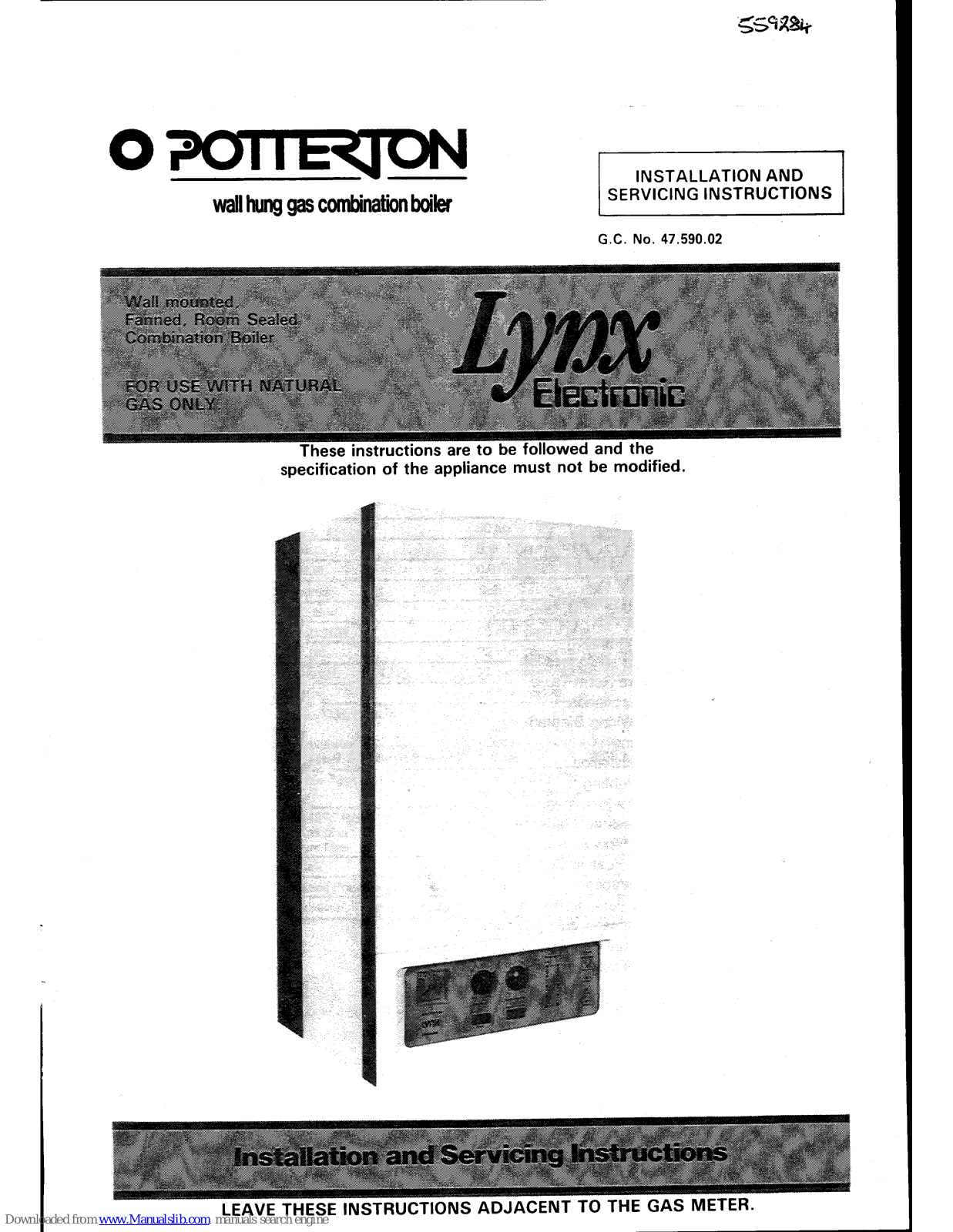 O Potterson LYNX Installation And Servicing Instructions