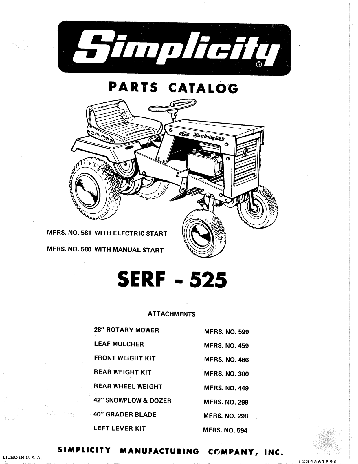 Simplicity SERF-525 User Manual