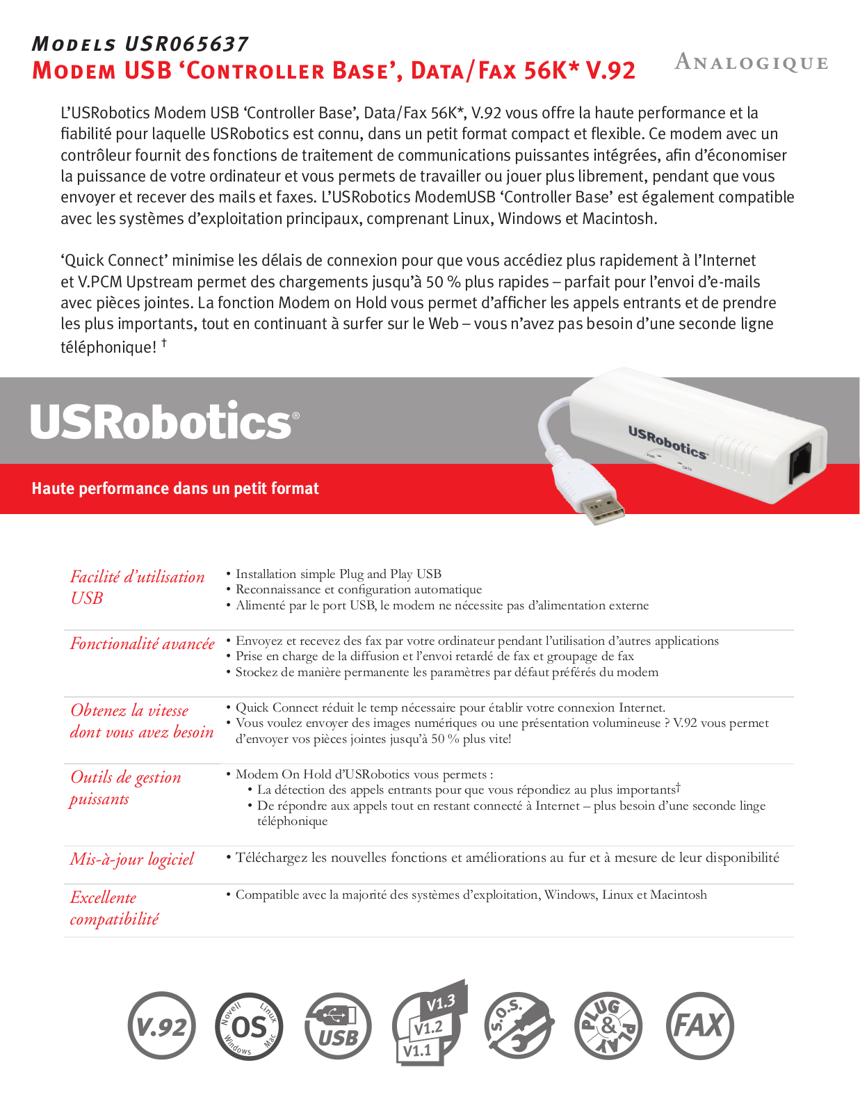 Us robotics USR065637 BROCHURE