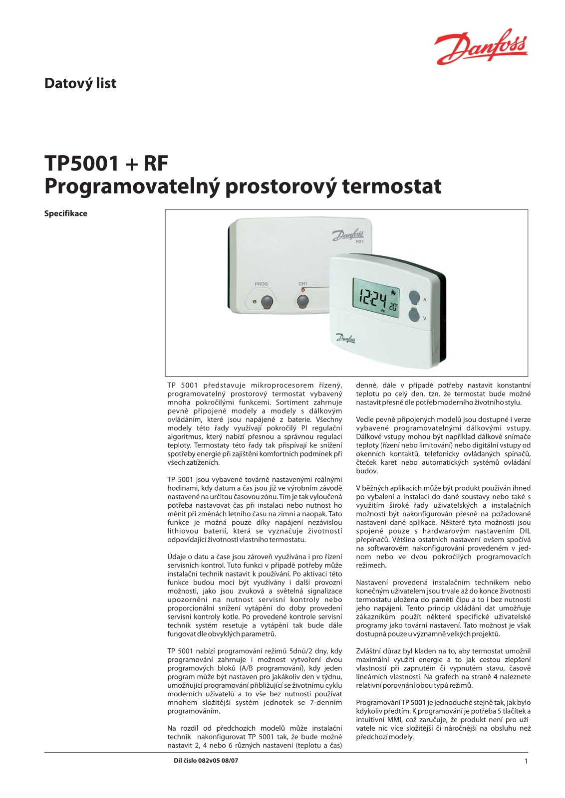 Danfoss TP5001   RF Data sheet