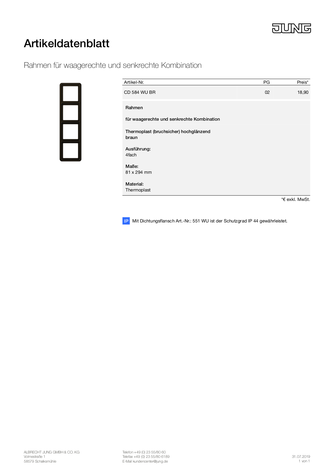 Jung CD 584 WU BR User Manual