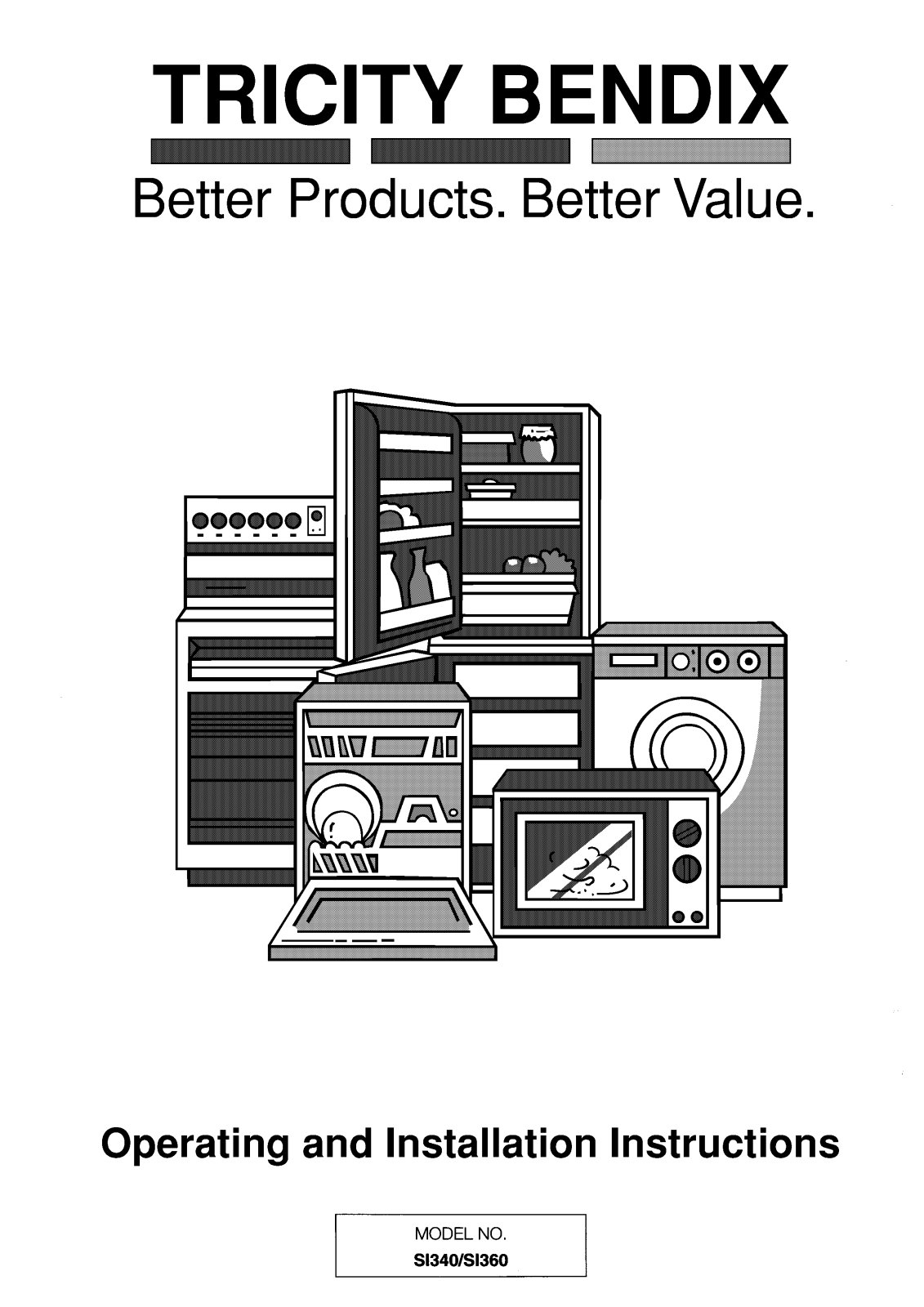 tricity bendix SI340W, SI360W, SI360B, SI340B User Manual