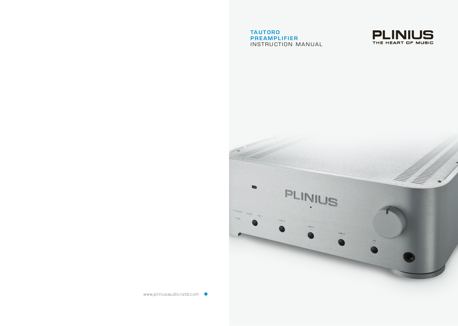 Plinius Audio Tautoro Preamplifier User Manual