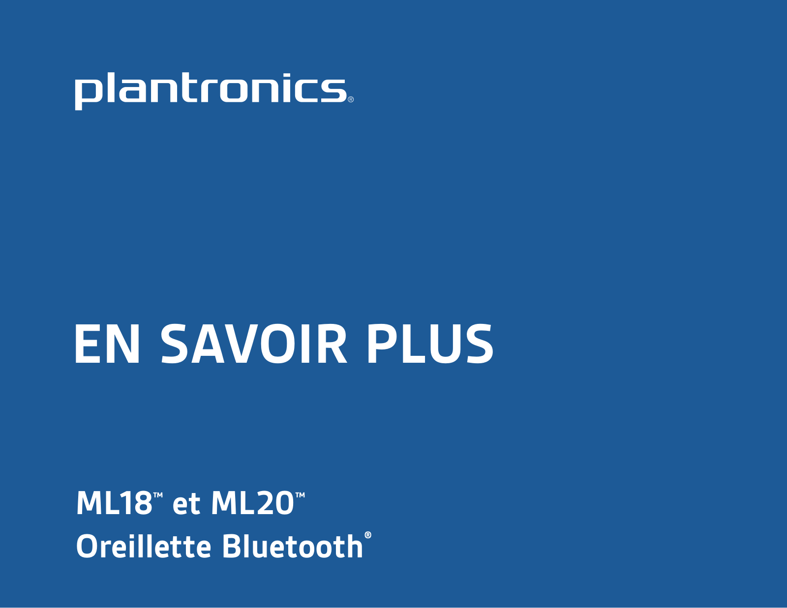 PLANTRONICS ML-18 User Manual