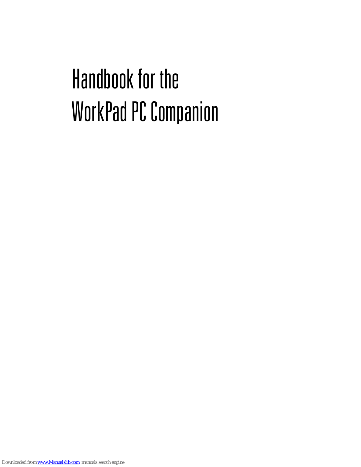 IBM WorkPad Workpad, c505, WorkPad Handbook