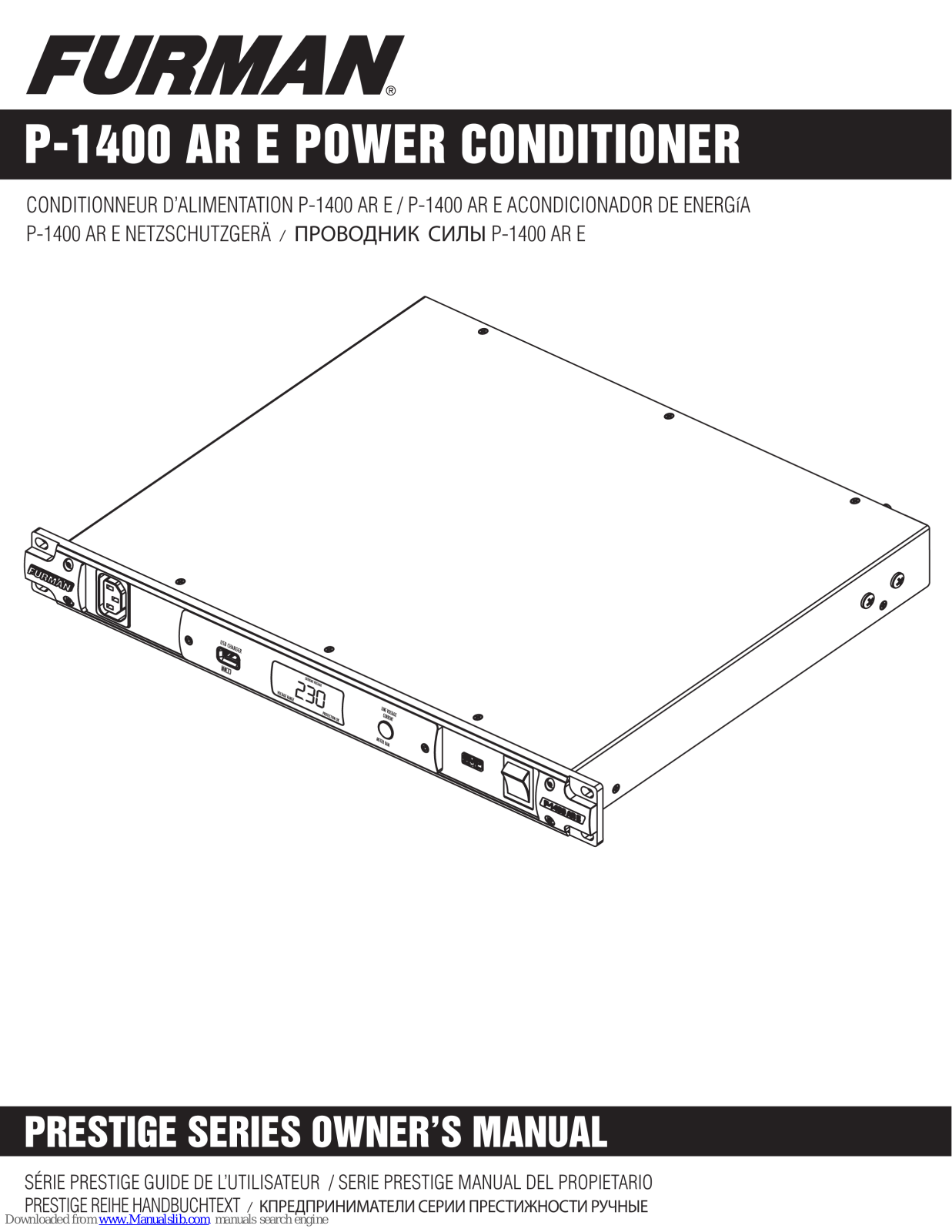 Furman P-1400 AR E Prestige Series Owner's Manual