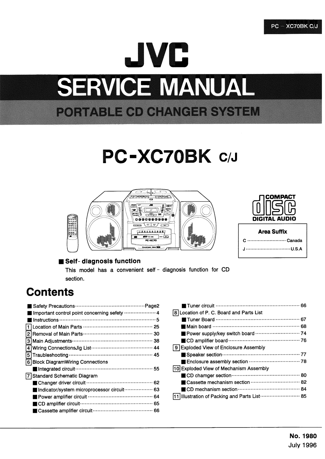 Jvc PC-XC70-BK Service Manual