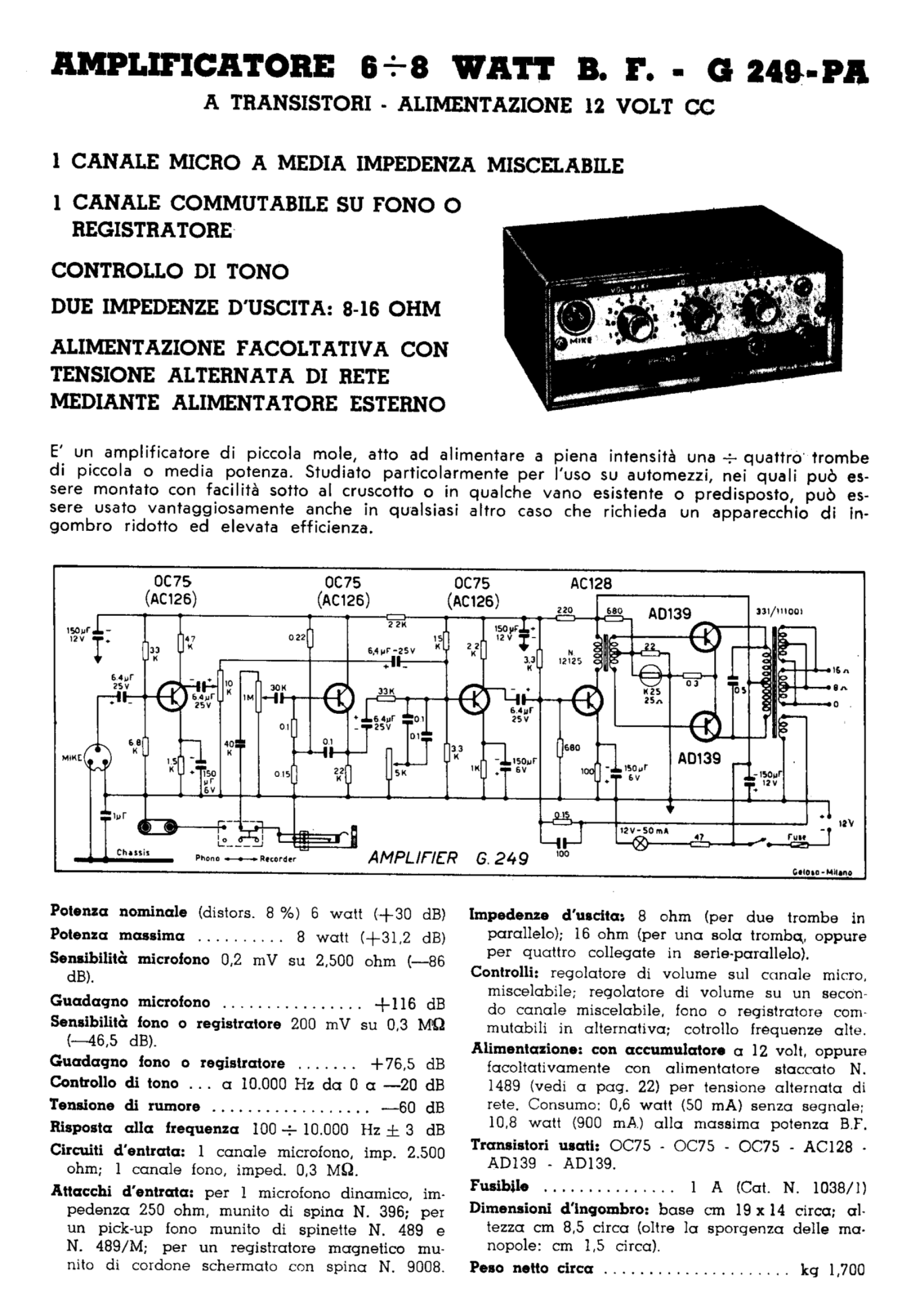 Geloso g249pa schematic