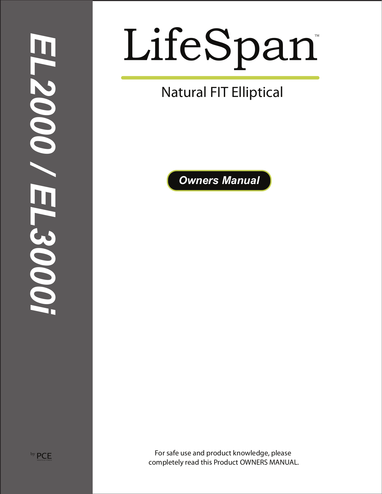 LifeSpan EL2000, EL3000i User Manual