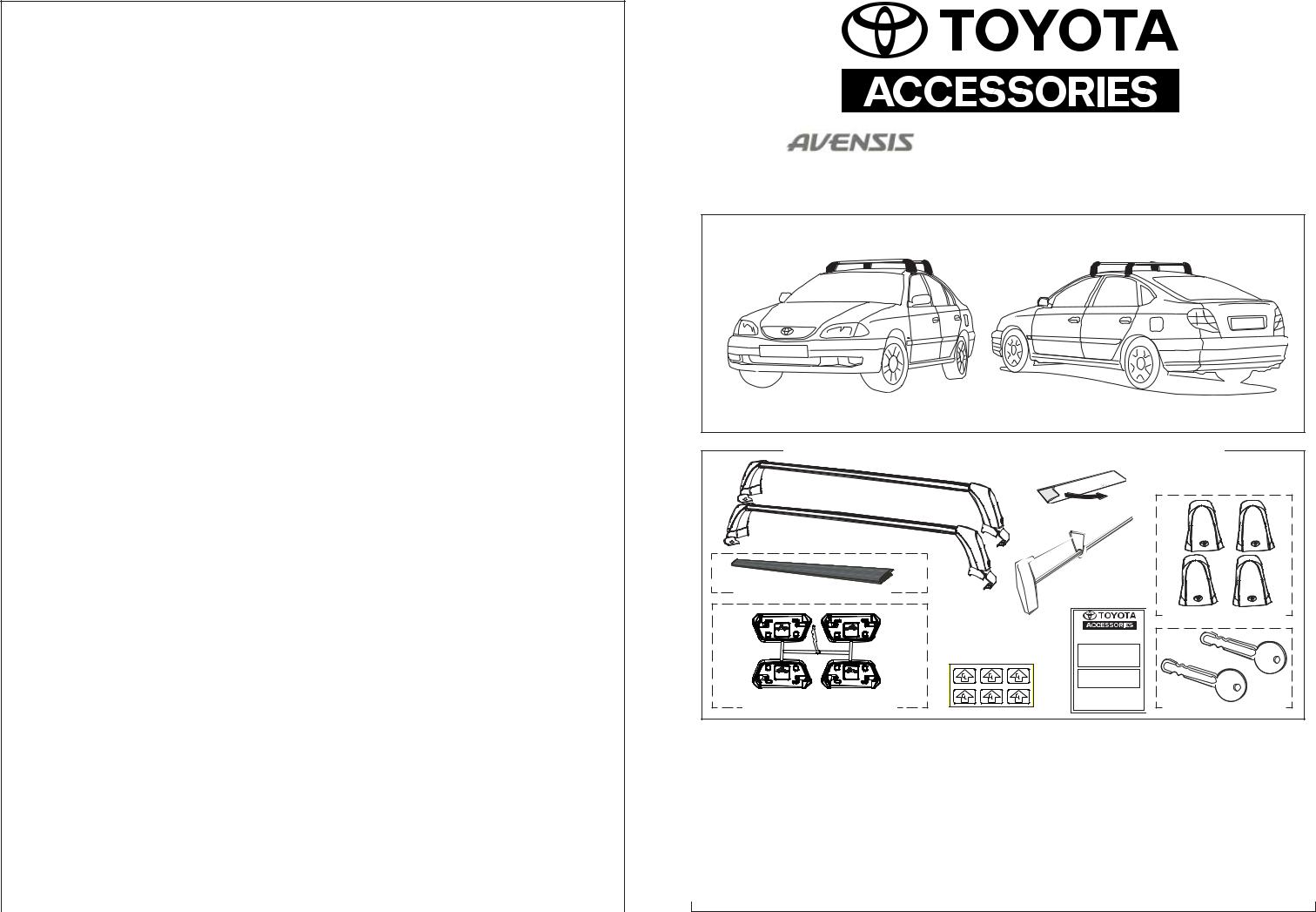 Toyota Avensis Roofrack 2003 Owner's Manual