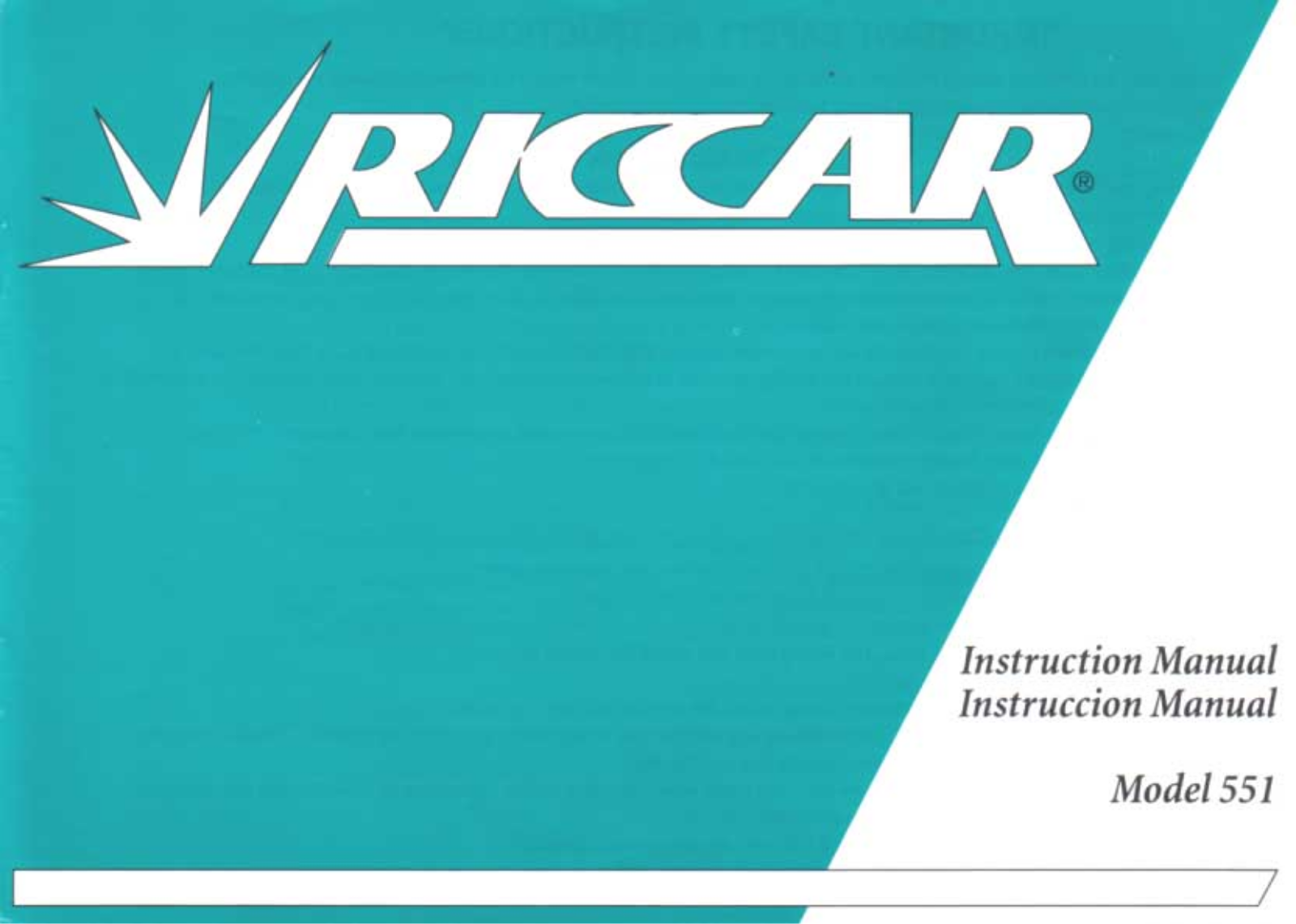 RICCAR 551 Owner's Manual