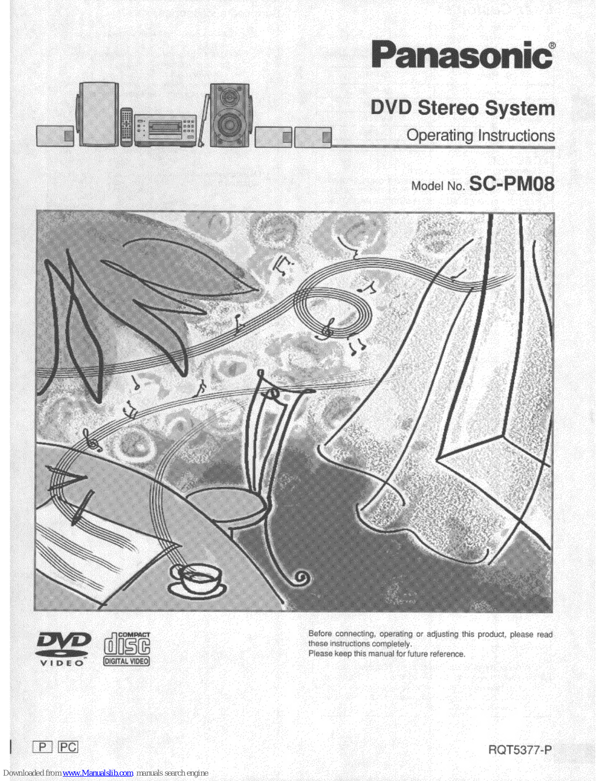 Panasonic SC-PM08, SA-PM08, SB-PM08, SB-PC80, SB-PS80 Operating Instructions Manual - ManualMachine.com