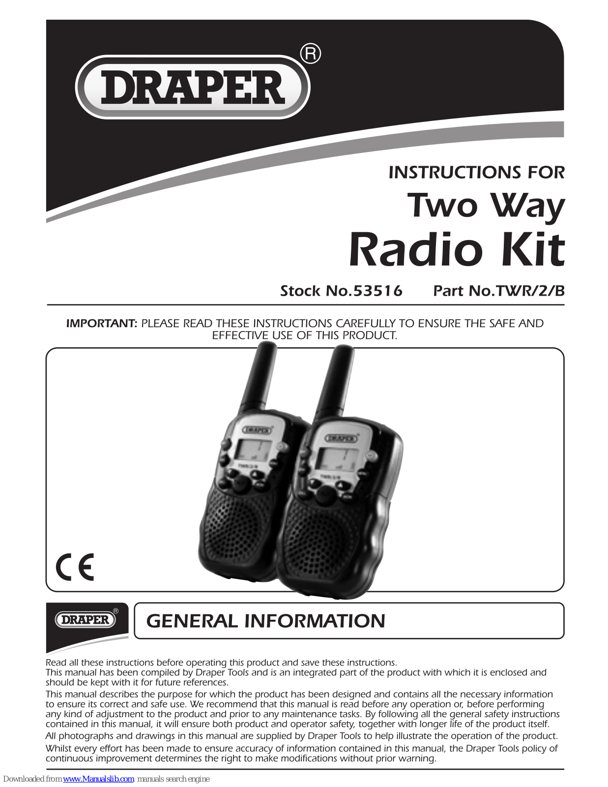 Draper TWR/2/B Instructions For - ManualMachine.com