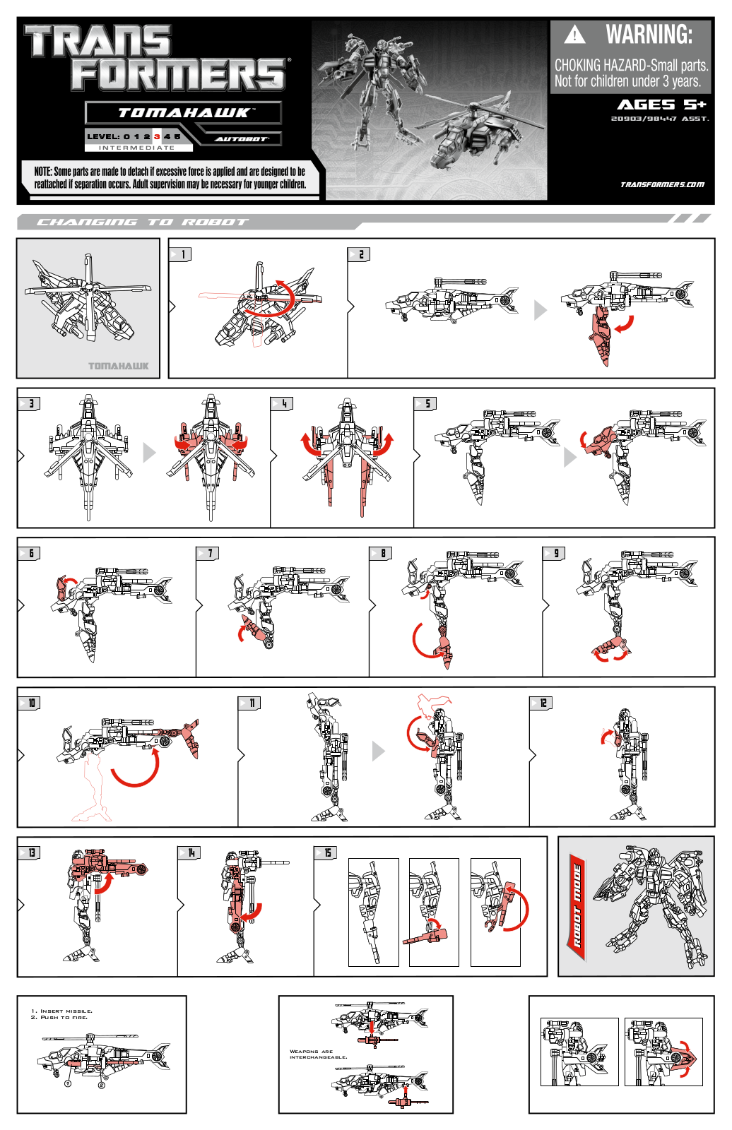 Hasbro TRANSFORMERS TOMAHAWK User Manual