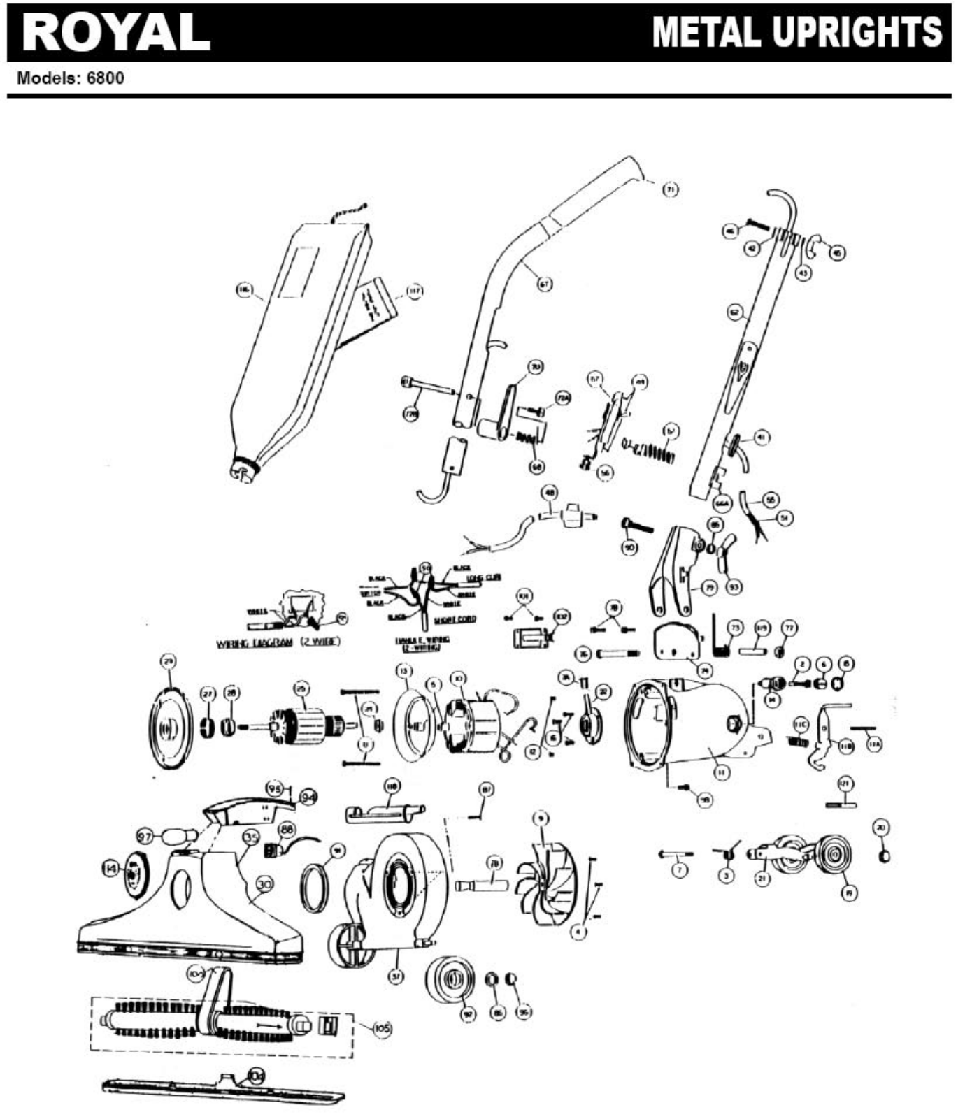 Royal 6800 Parts List