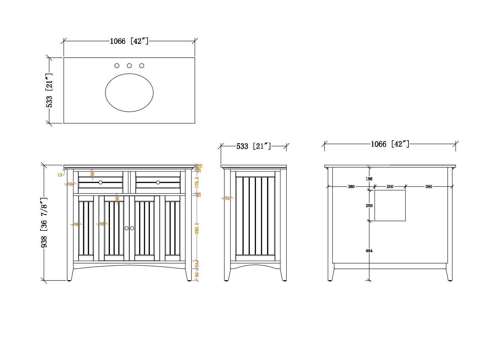 Gracie Oaks BBCB1003 Dimensions - ManualMachine.com