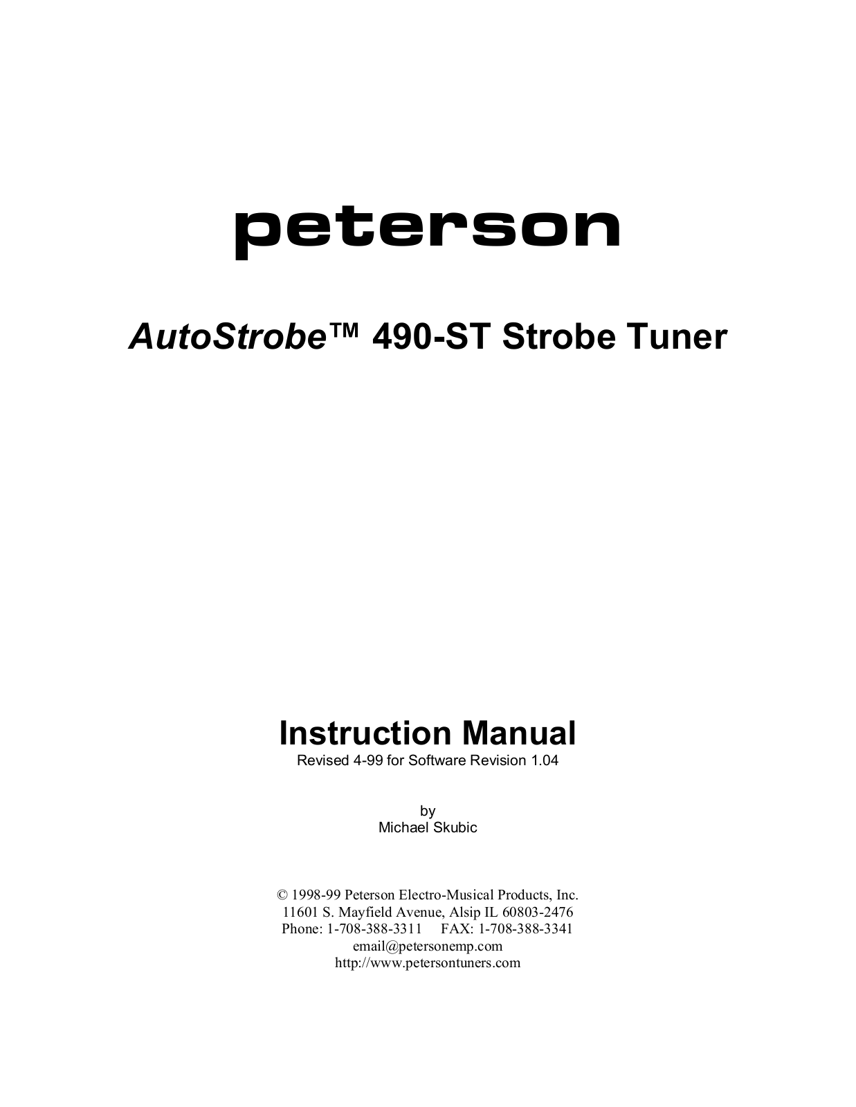 Peterson 490ST User Manual