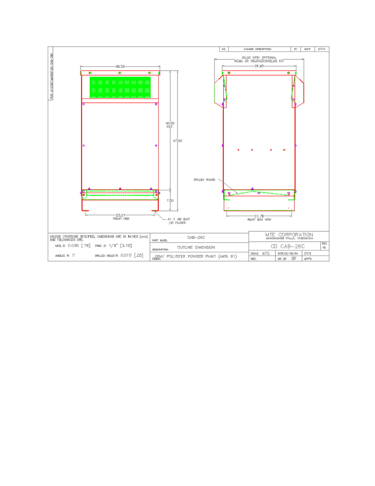 MTE CD CAB-26C CAD Drawings