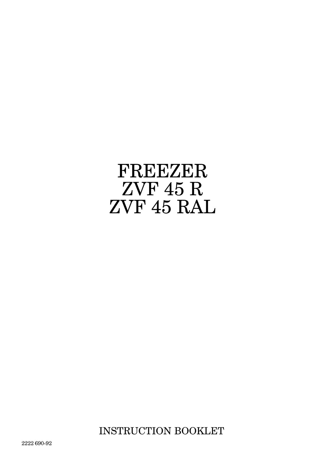 Zanussi ZVF 45 R, ZVF 45 RAL User Manual