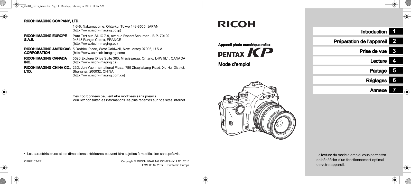 PENTAX K-p User Manual