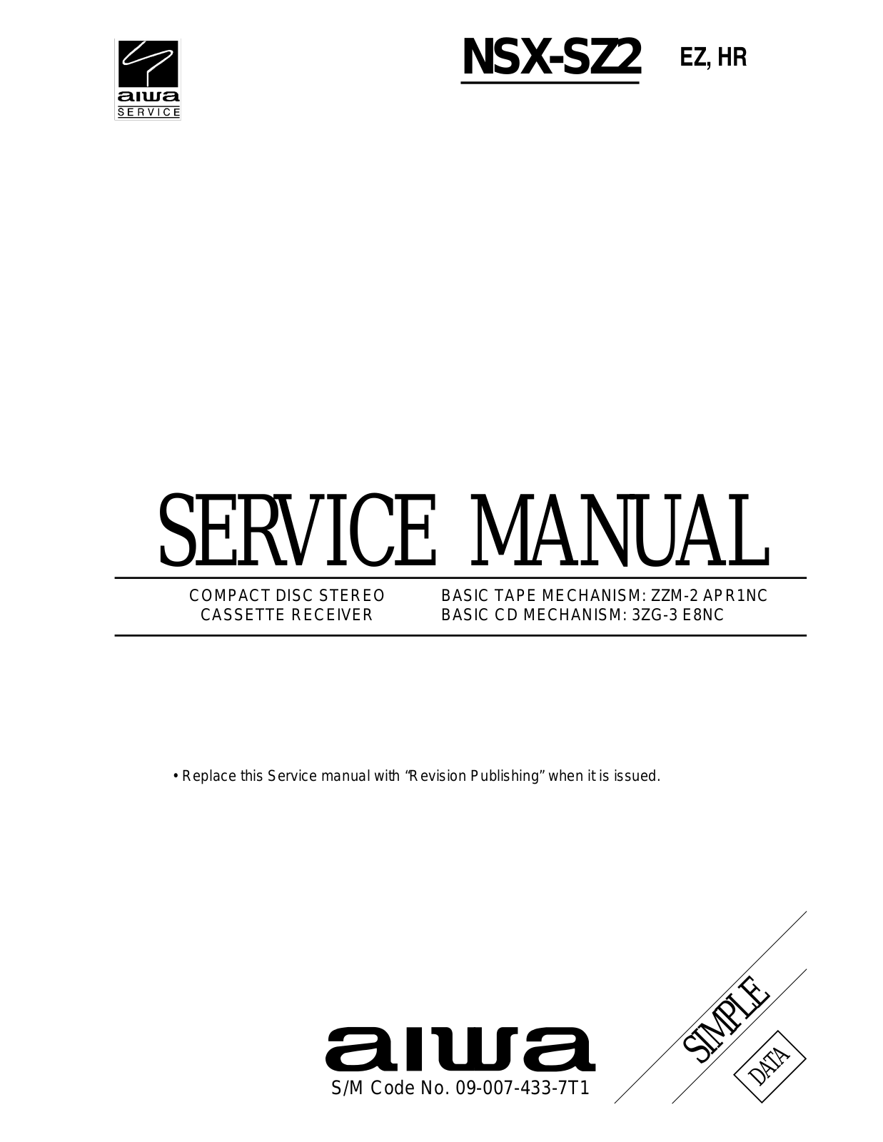 Aiwa NSX-SZ2 Service Manual