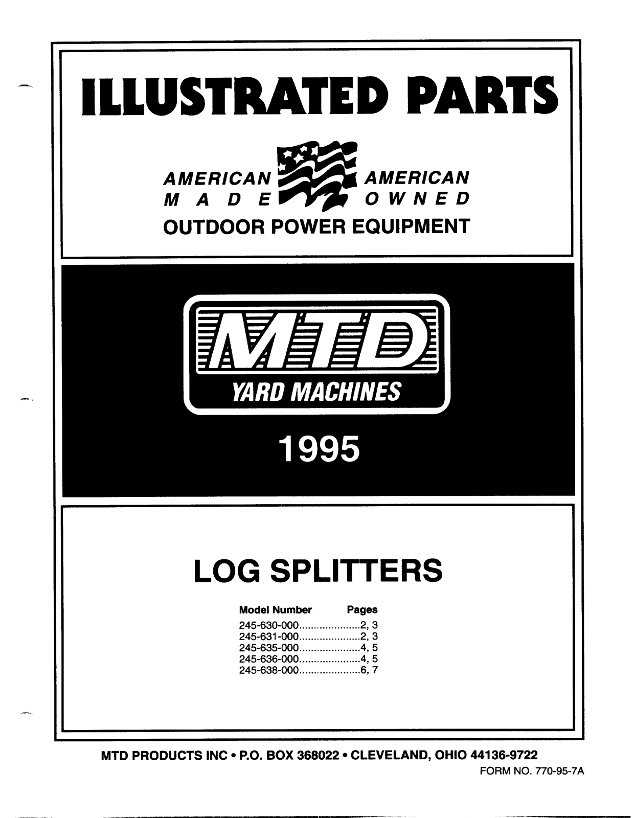 MTD 245-631-000, 245-638-000, 245-636-000, 245-635-000 User Manual