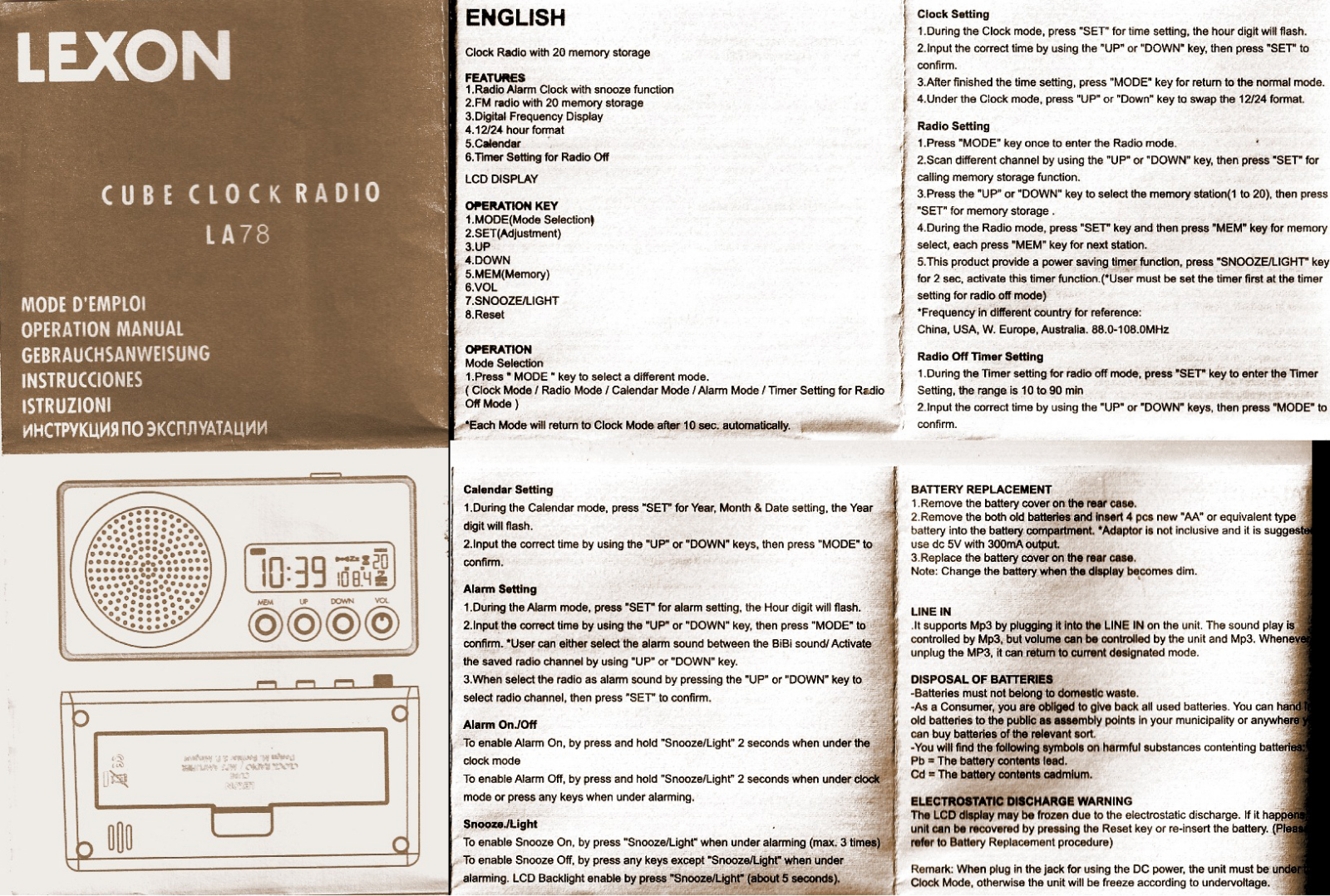 Lexon LA78 User Manual