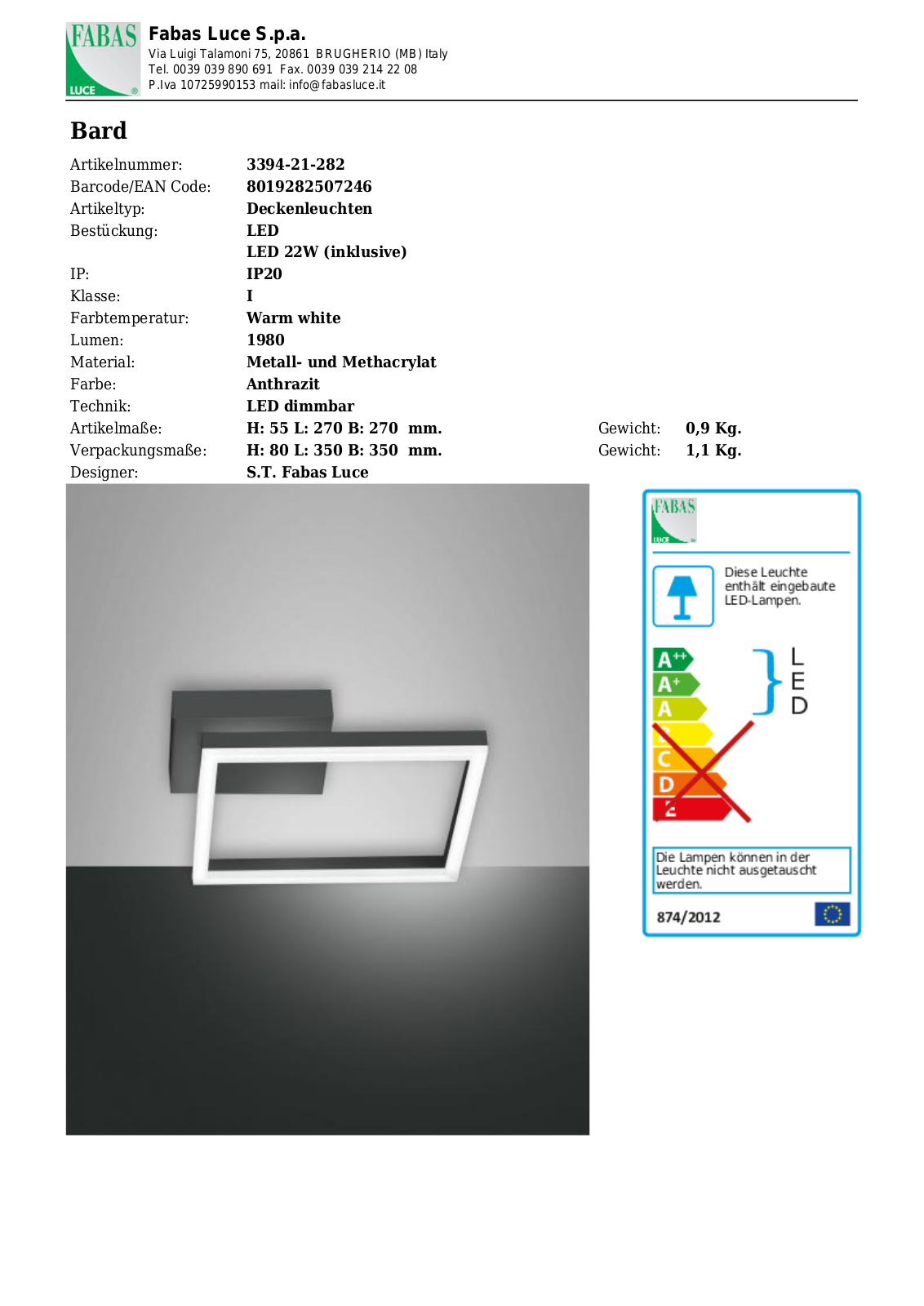 Bard 3394-21-282 User Manual