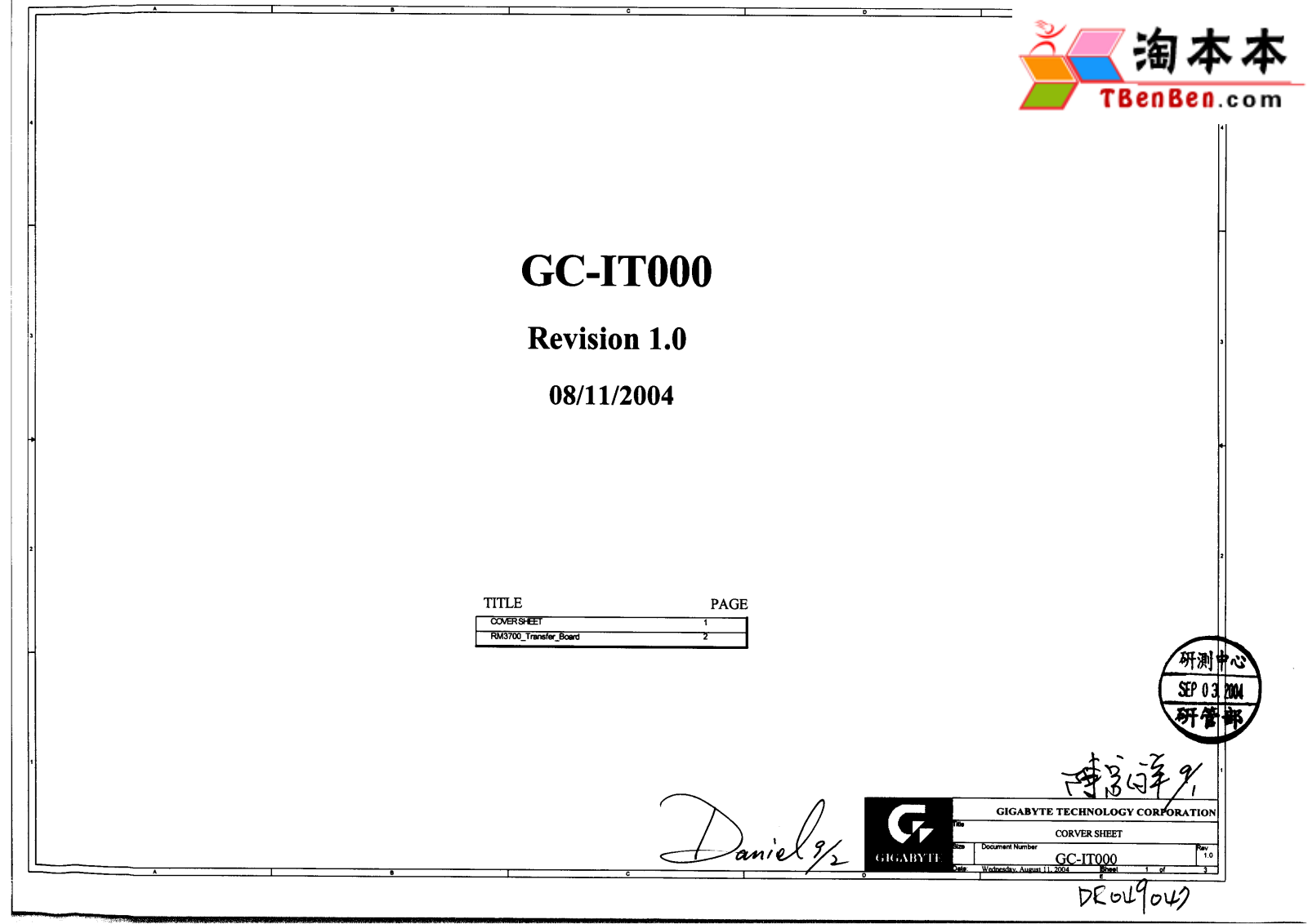 Gigabyte GC-IT000 rev.1.0 Schematic