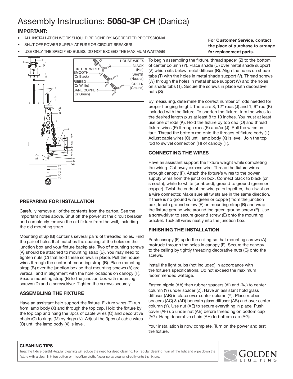 Golden Lighting 5050-3P CH User Manual