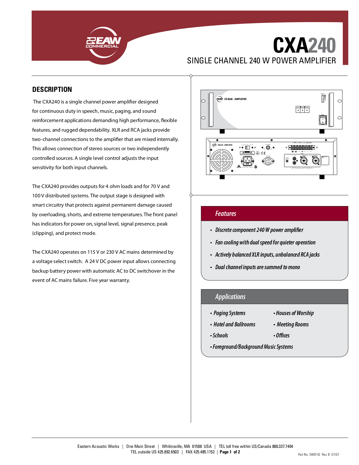 EAW CXA240 User Manual