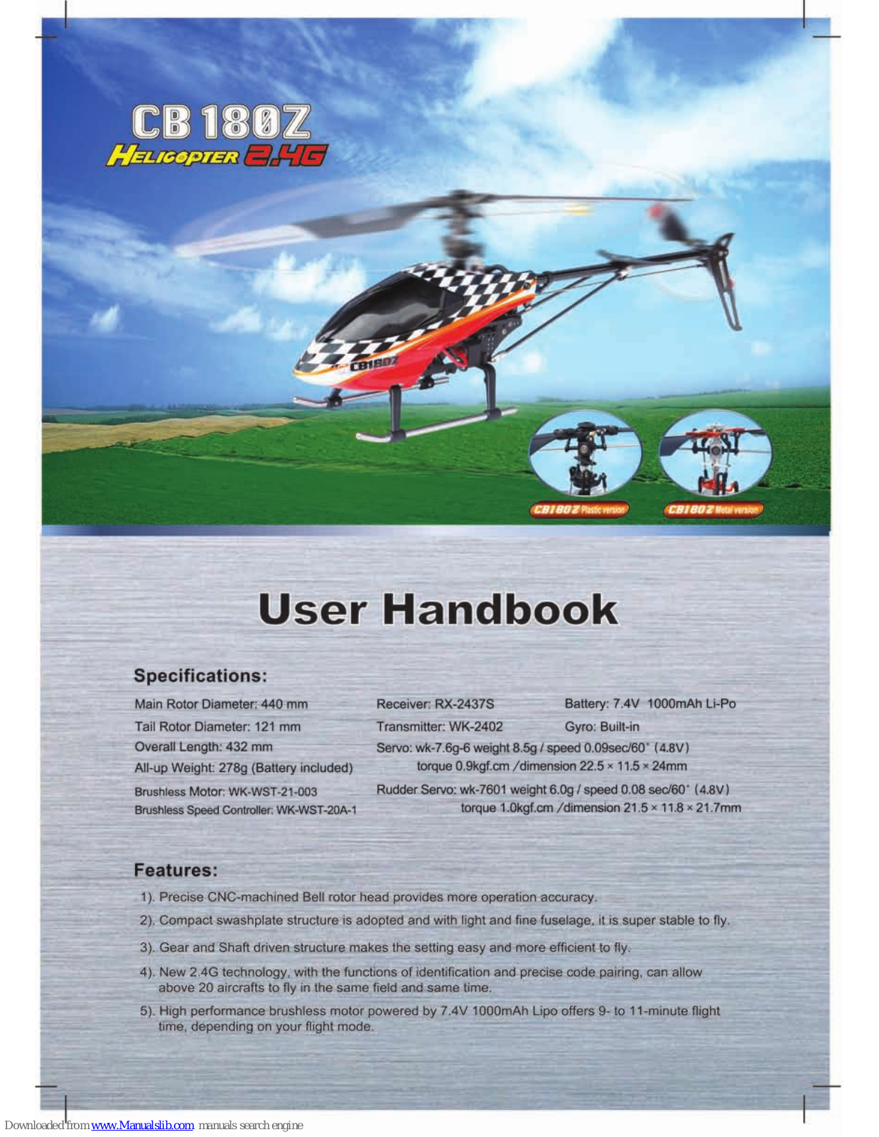 Walkera CB 180Z User Handbook Manual