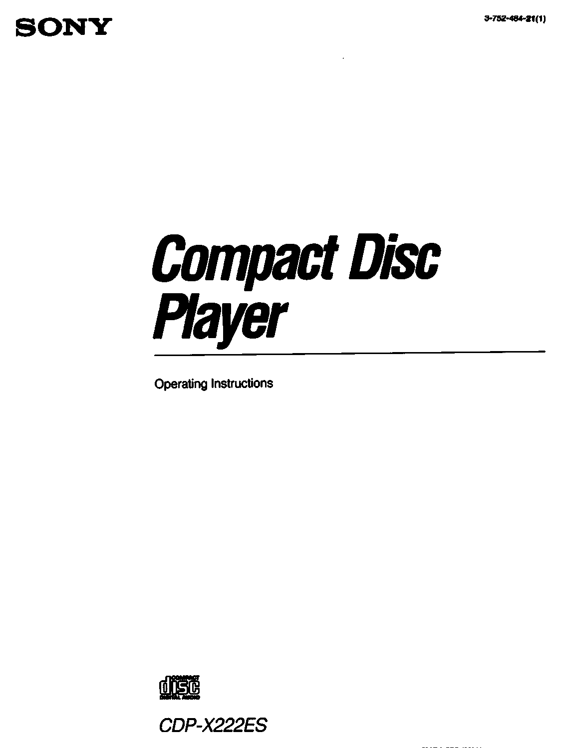 Sony CDP-X222ES User Manual