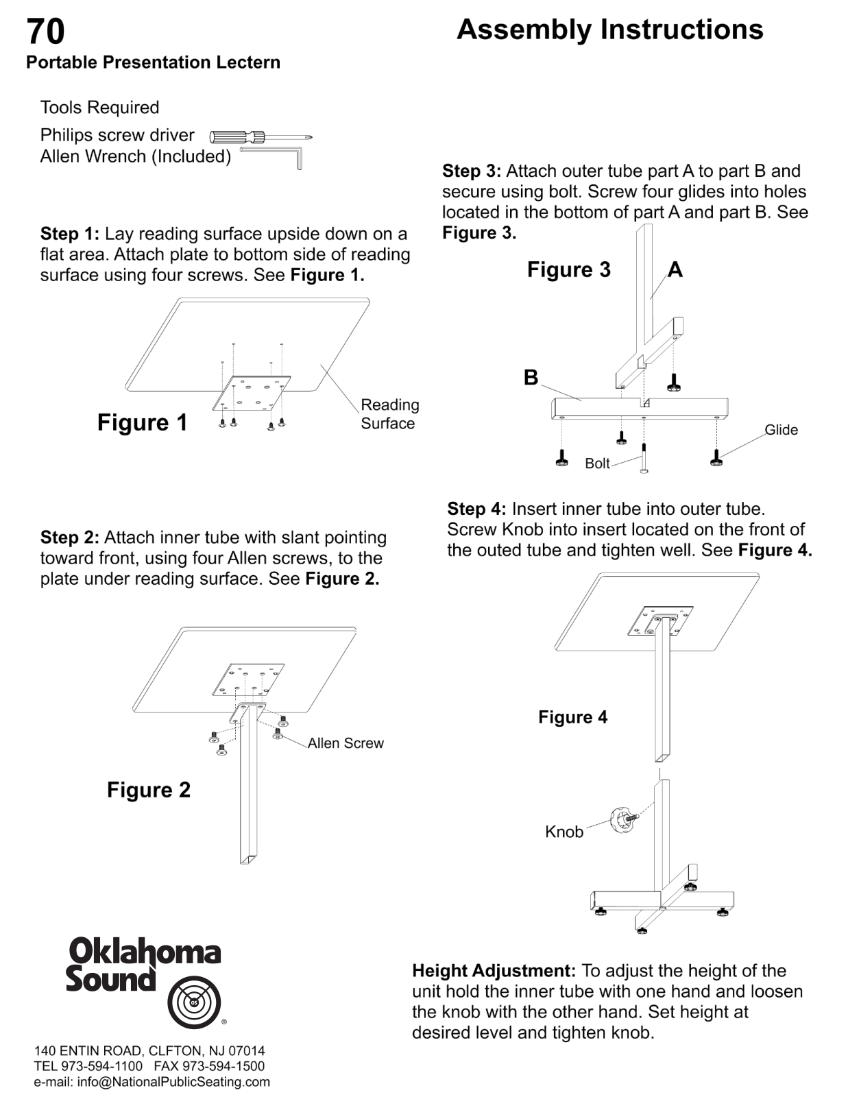 Oklahoma Sound 70 Instructions