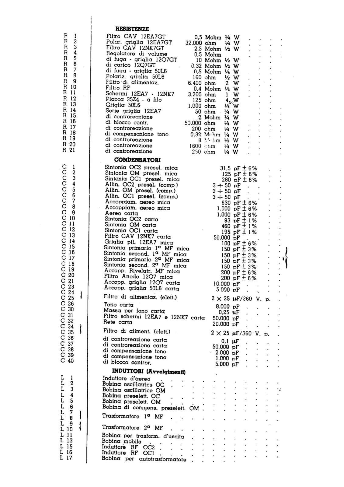 Radiomarelli 10a55 components