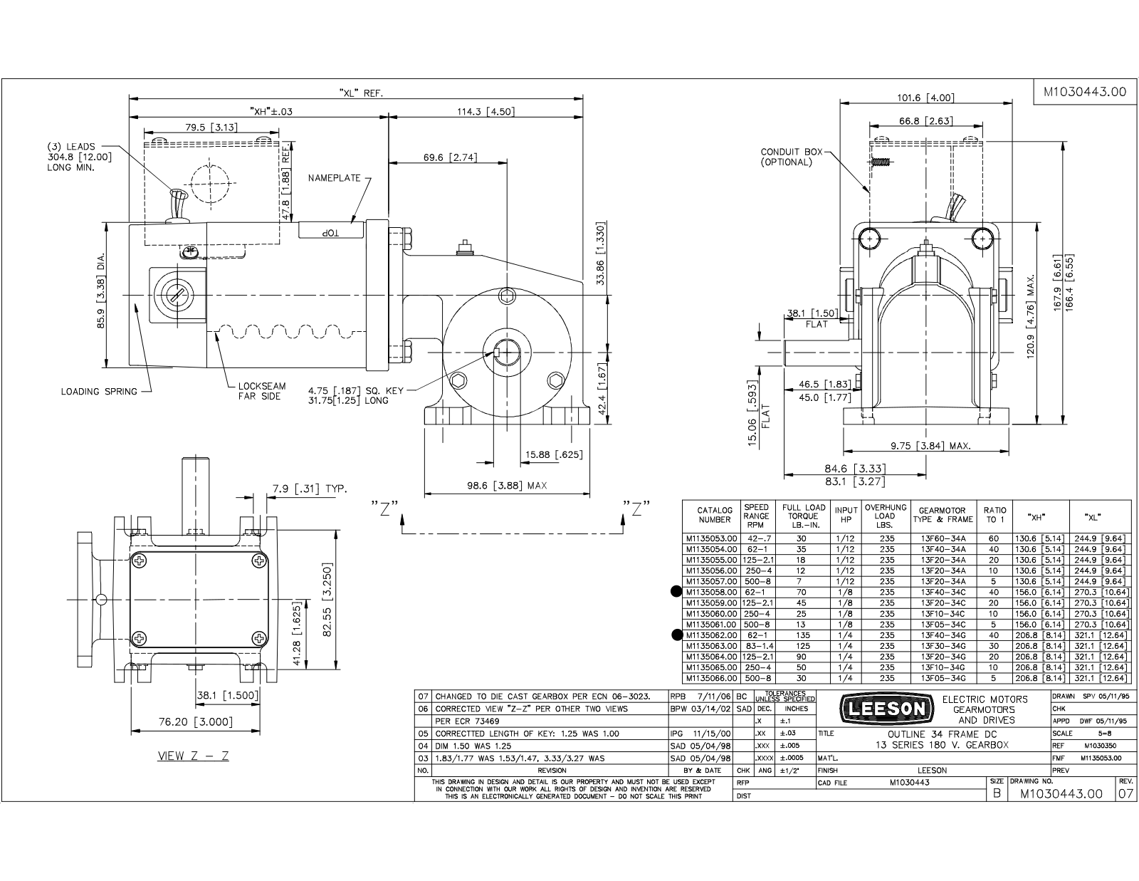 Leeson M1030443.00 Reference Drawing