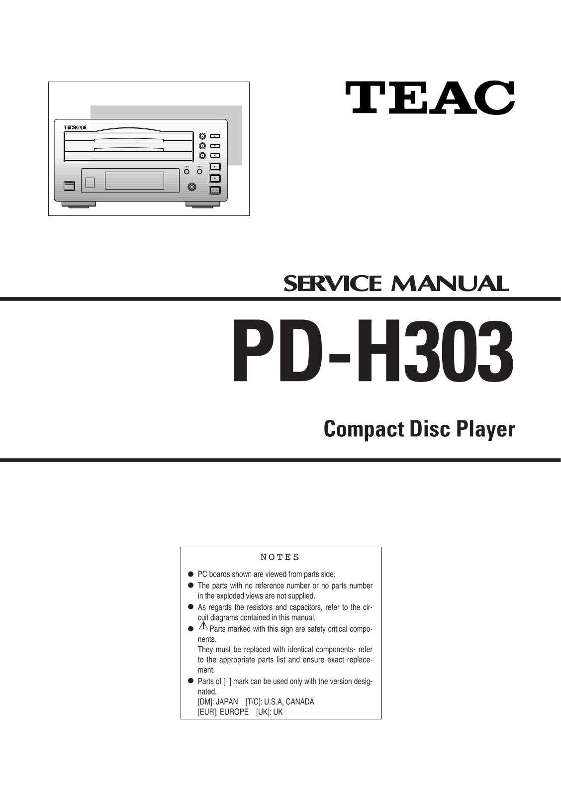 TEAC PDH-303 Service manual