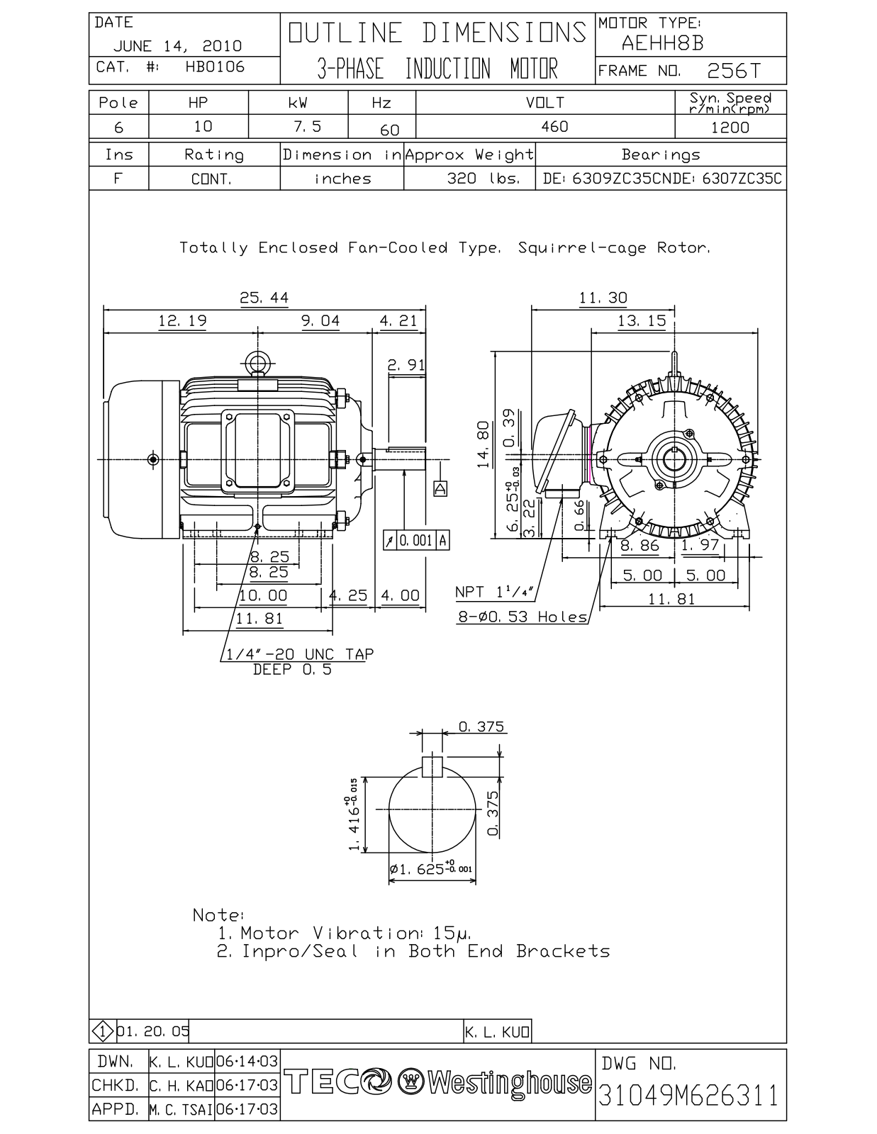 Datasheet HB0106 Reference Drawing (Teco) - ManualMachine.com