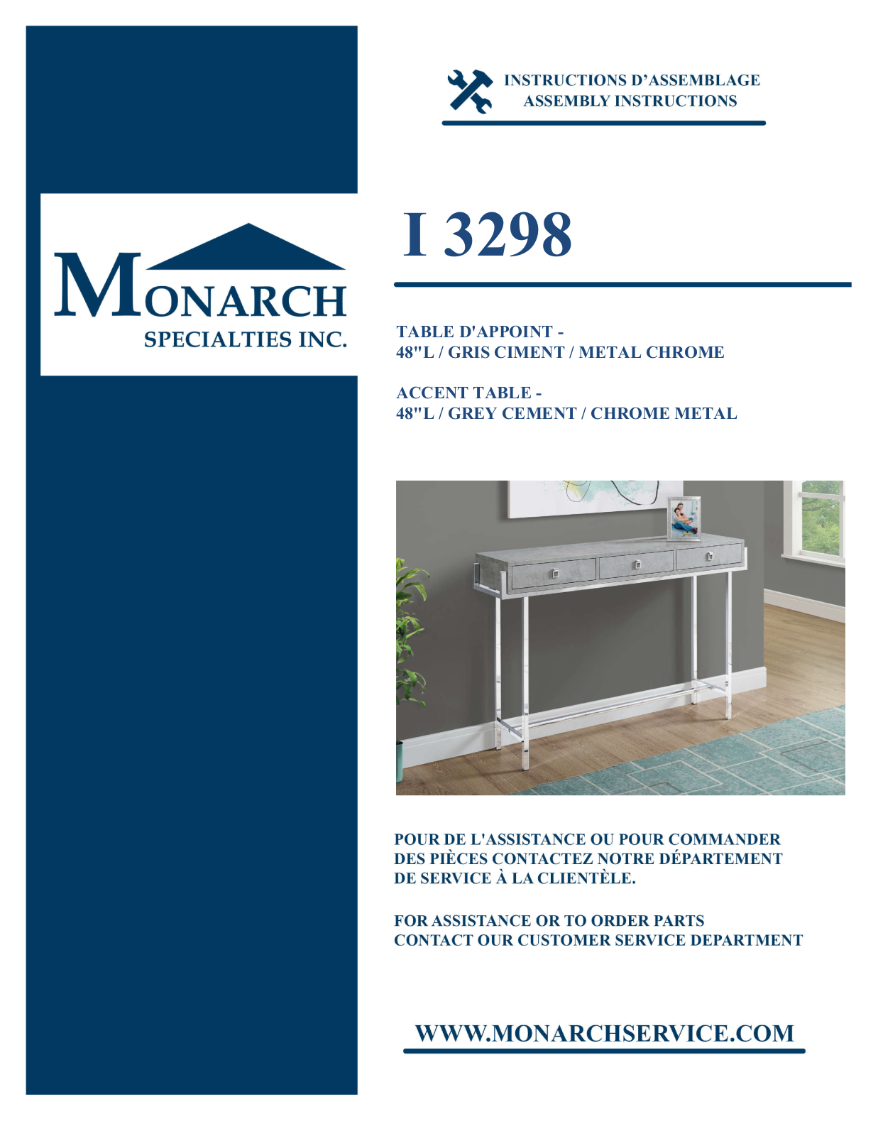 Monarch I3298 Assembly Guide - ManualMachine.com