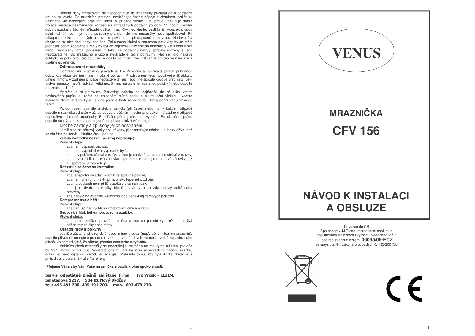 Venus CFV156A+ User Manual